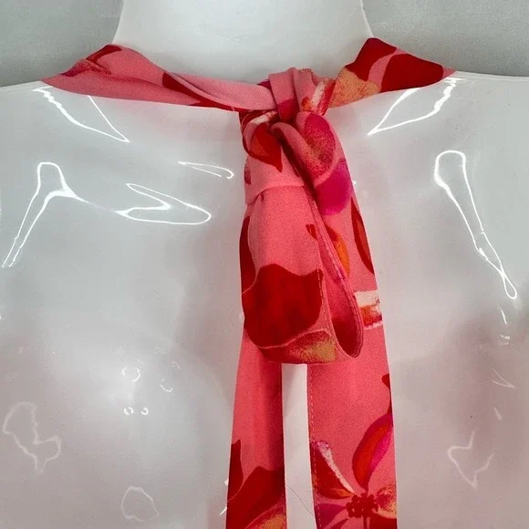 Madden NYC floral‎ flare halter dress with gathered waist size Large - Picture 7 of 12